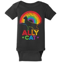 Ally Cat LGBT Pride Ally Cat With Rainbow Baby Bodysuit