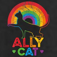 Ally Cat LGBT Pride Ally Cat With Rainbow Trucker Hat