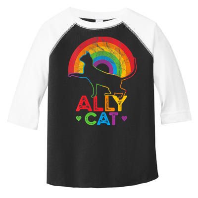 Ally Cat LGBT Pride Ally Cat With Rainbow Toddler Fine Jersey T-Shirt