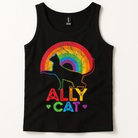 Ally Cat LGBT Pride Ally Cat With Rainbow Tank Top