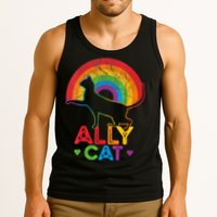 Ally Cat LGBT Pride Ally Cat With Rainbow Tank Top