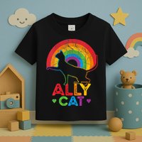 Ally Cat LGBT Pride Ally Cat With Rainbow Toddler T-Shirt