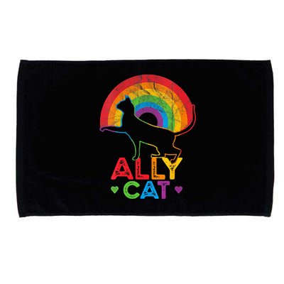 Ally Cat LGBT Pride Ally Cat With Rainbow Microfiber Hand Towel