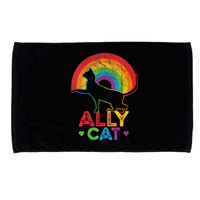 Ally Cat LGBT Pride Ally Cat With Rainbow Microfiber Hand Towel