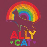 Ally Cat LGBT Pride Ally Cat With Rainbow 16oz Travel Tumbler