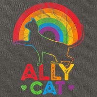 Ally Cat LGBT Pride Ally Cat With Rainbow Cotton Canvas Backpack