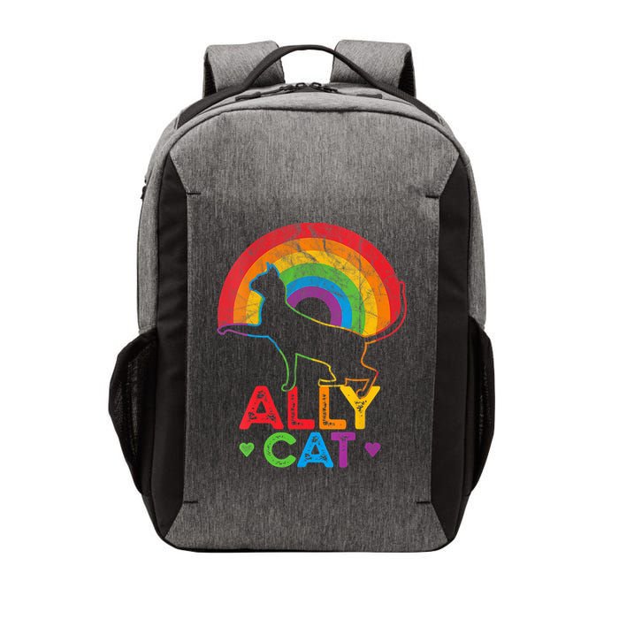 Ally Cat LGBT Pride Ally Cat With Rainbow Vector Backpack