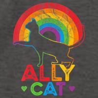 Ally Cat LGBT Pride Ally Cat With Rainbow Vector Backpack