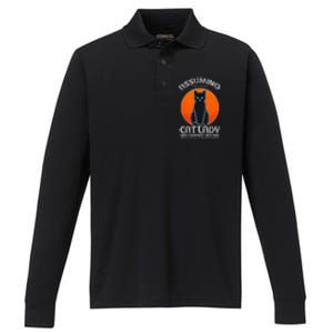 Assuming Cat Lady Halloween Dog And Black Cat Owners Performance Long Sleeve Polo