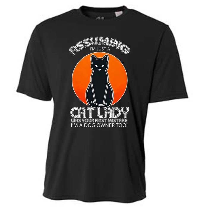 Assuming Cat Lady Halloween Dog And Black Cat Owners Cooling Performance Crew T-Shirt