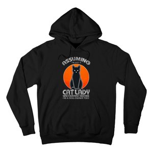 Assuming Cat Lady Halloween Dog And Black Cat Owners Hoodie