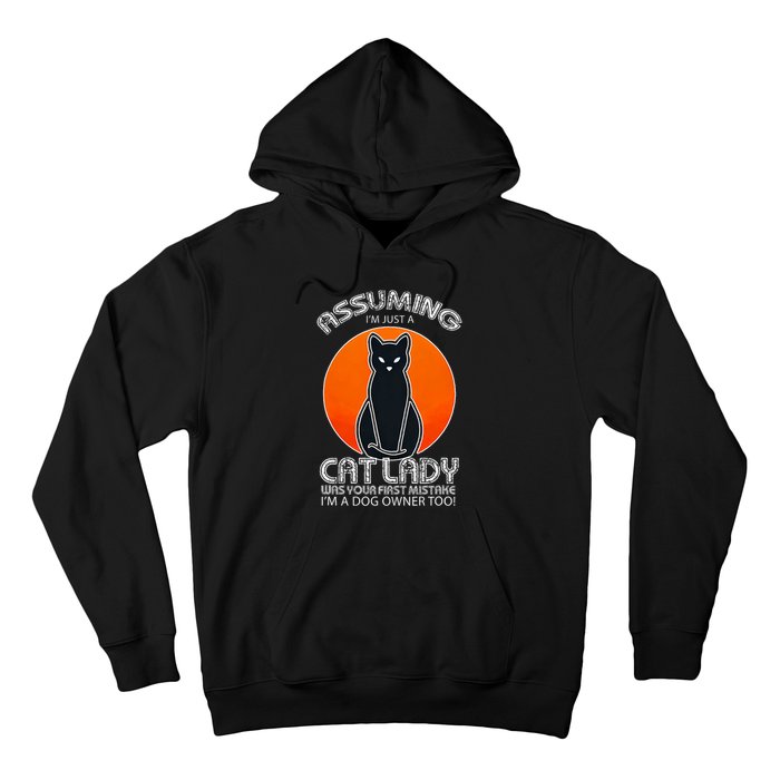 Assuming Cat Lady Halloween Dog And Black Cat Owners Hoodie