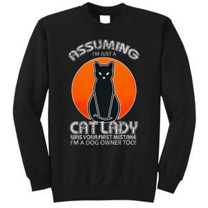 Assuming Cat Lady Halloween Dog And Black Cat Owners Sweatshirt