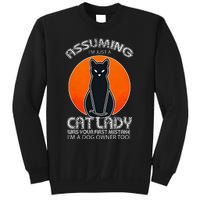 Assuming Cat Lady Halloween Dog And Black Cat Owners Sweatshirt