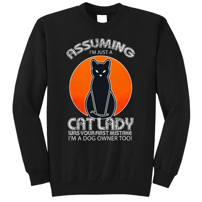 Assuming Cat Lady Halloween Dog And Black Cat Owners Sweatshirt