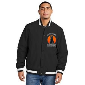 Assuming Cat Lady Halloween Dog And Black Cat Owners Insulated Varsity Jacket