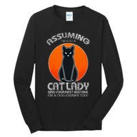 Assuming Cat Lady Halloween Dog And Black Cat Owners Tall Long Sleeve T-Shirt