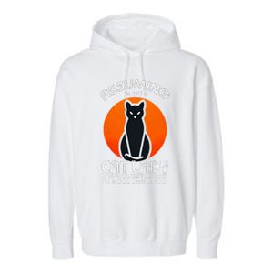 Assuming Cat Lady Halloween Dog And Black Cat Owners Garment-Dyed Fleece Hoodie