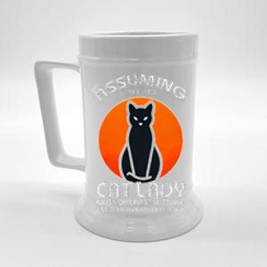 Assuming Cat Lady Halloween Dog And Black Cat Owners Beer Stein