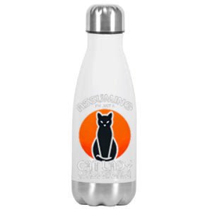 Assuming Cat Lady Halloween Dog And Black Cat Owners Stainless Steel Insulated Water Bottle