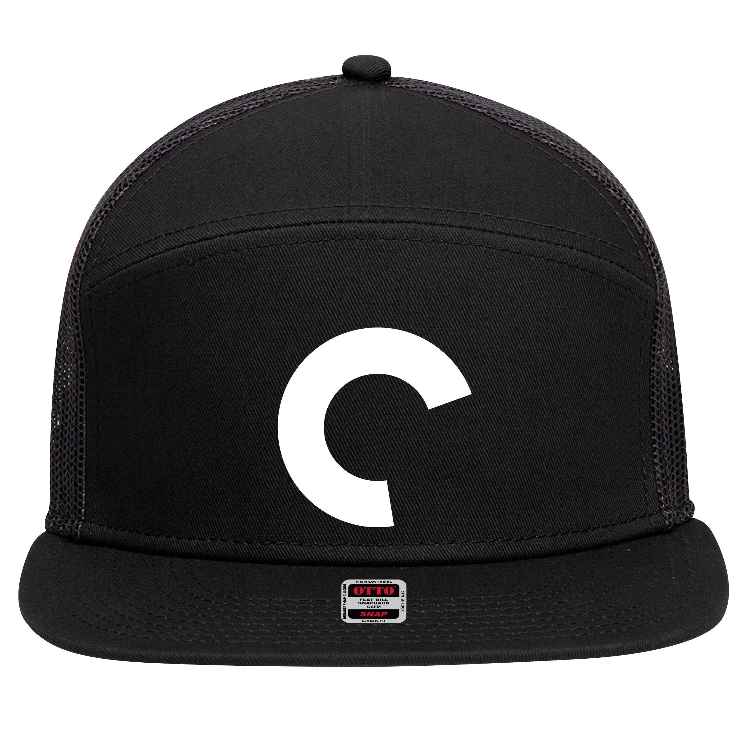 Aqua Criterion Logo 7 Panel Mesh Trucker Snapback Hat