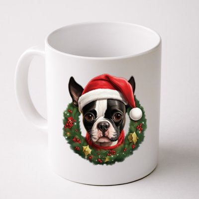 Amazing Christmas Light Xmas Santa Ho Dog Boston Terrier Gift Coffee Mug