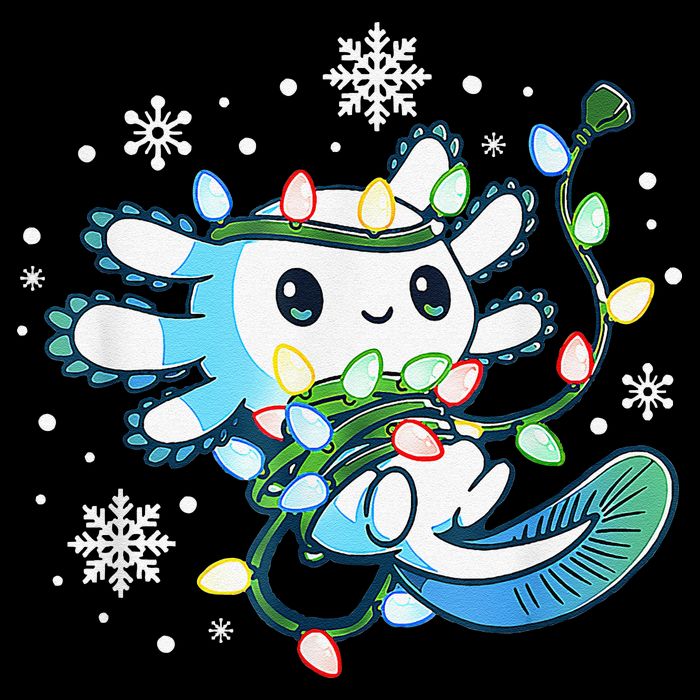 Axolotl Christmas Lights Xmas Tree Pajamas Backpack