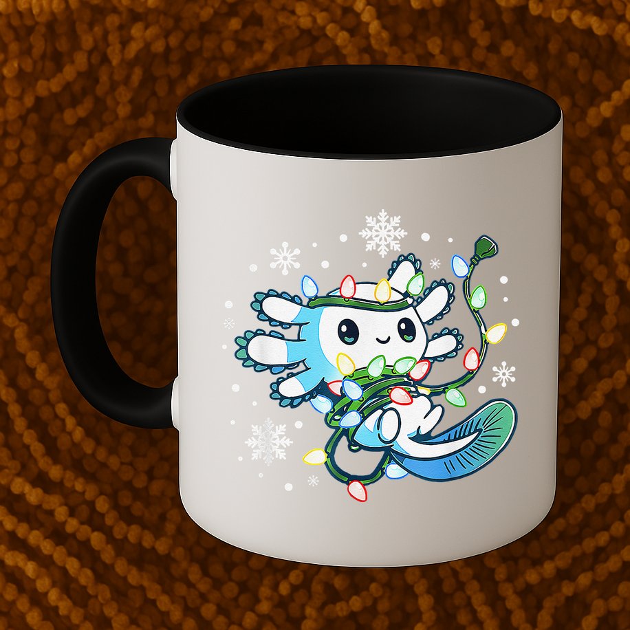 Axolotl Christmas Lights Xmas Tree Pajamas Mug