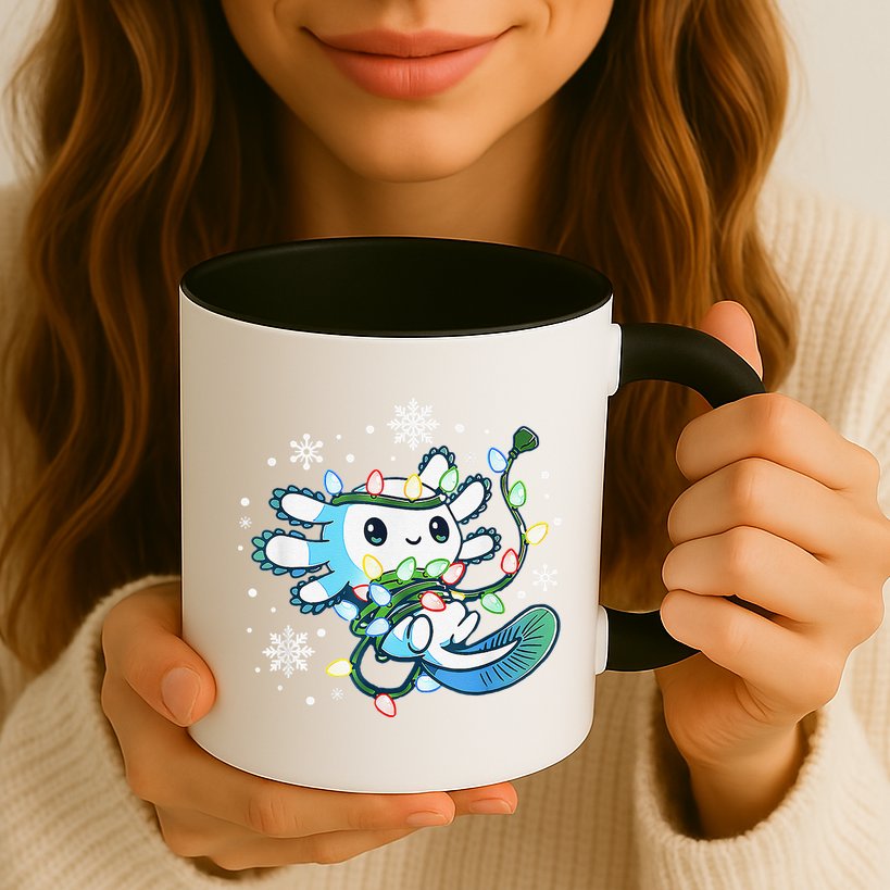 Axolotl Christmas Lights Xmas Tree Pajamas Mug