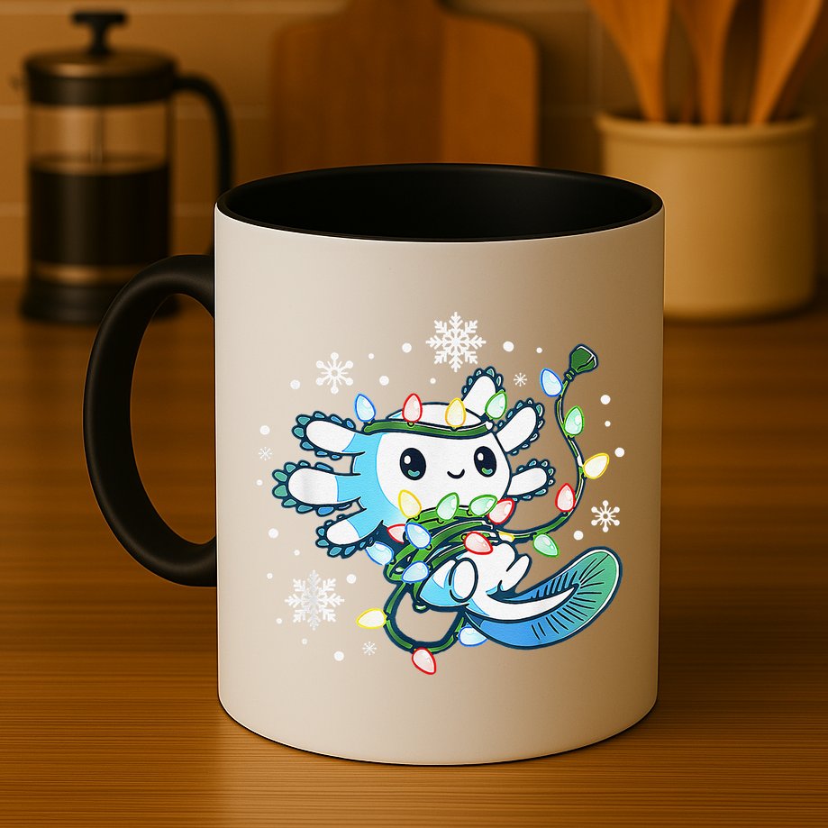 Axolotl Christmas Lights Xmas Tree Pajamas Mug
