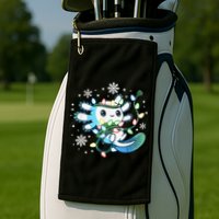Axolotl Christmas Lights Xmas Tree Pajamas Golf Towel