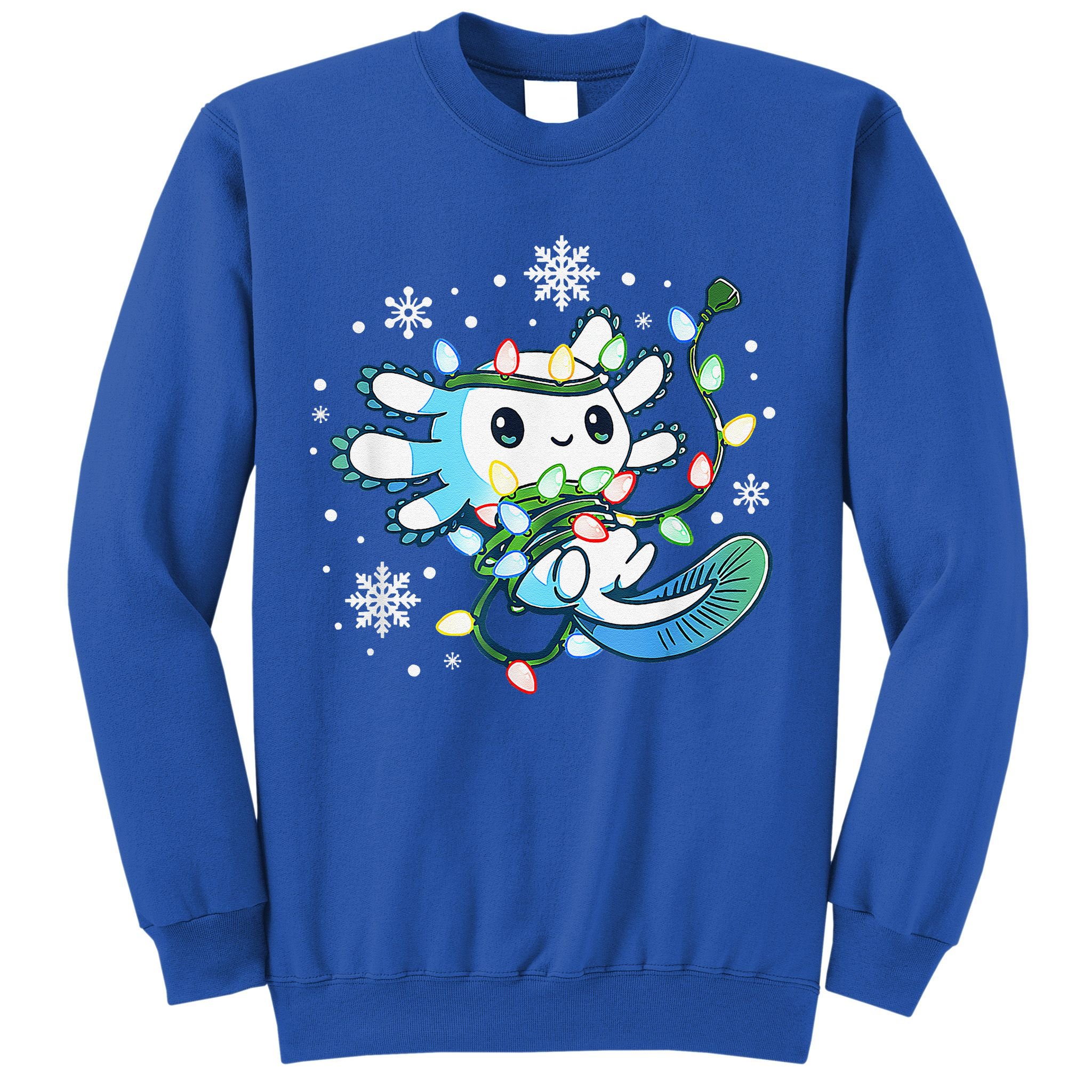 Axolotl Christmas Lights Xmas Tree Pajamas Sweatshirt
