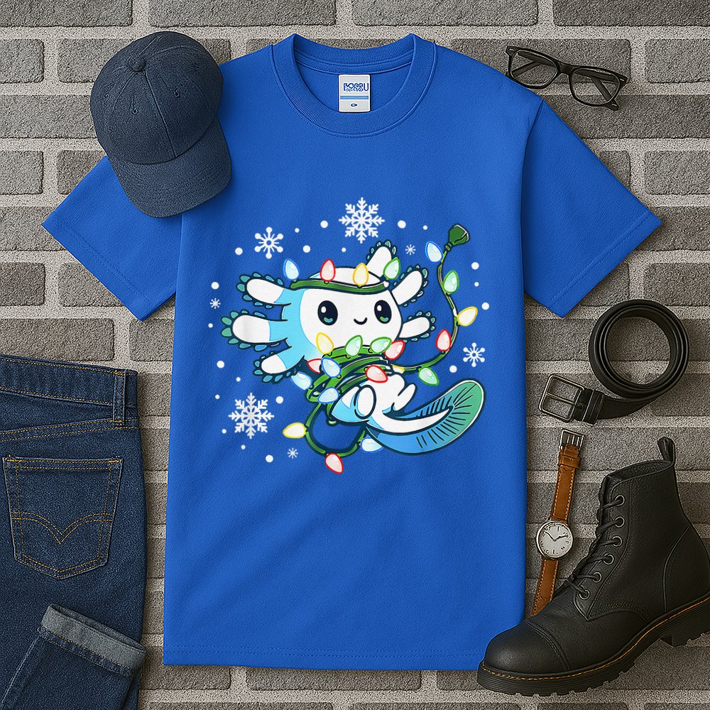 Axolotl Christmas Lights Xmas Tree Pajamas Tall T-Shirt