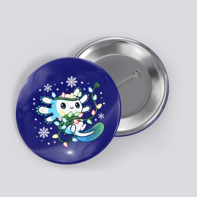 Axolotl Christmas Lights Xmas Tree Pajamas Button