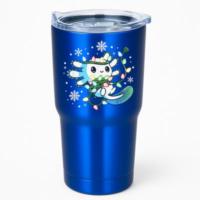 Axolotl Christmas Lights Xmas Tree Pajamas Tumbler