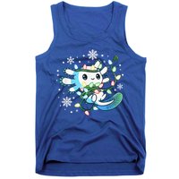 Axolotl Christmas Lights Xmas Tree Pajamas Tank Top