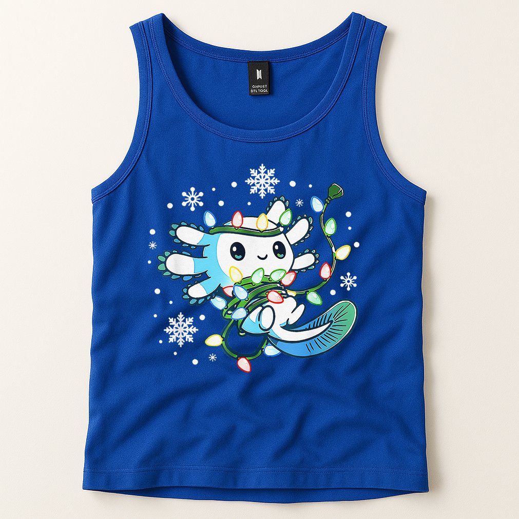 Axolotl Christmas Lights Xmas Tree Pajamas Tank Top