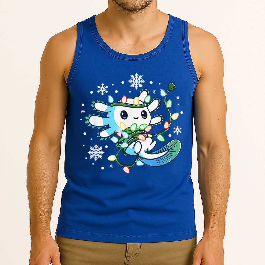 Axolotl Christmas Lights Xmas Tree Pajamas Tank Top