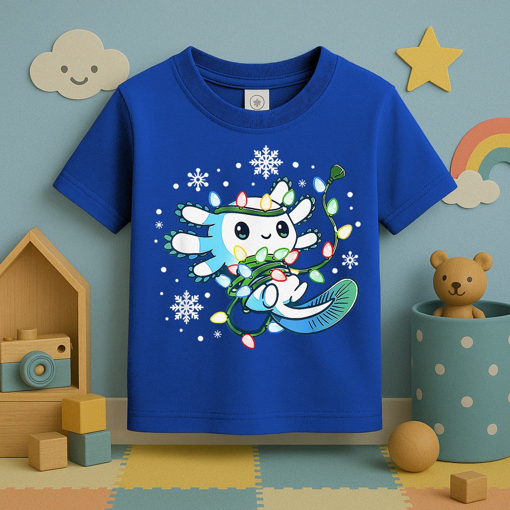 Axolotl Christmas Lights Xmas Tree Pajamas Toddler T-Shirt