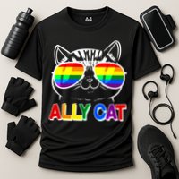 Ally Cat LGBT Pride Cooling Performance Crew T-Shirt