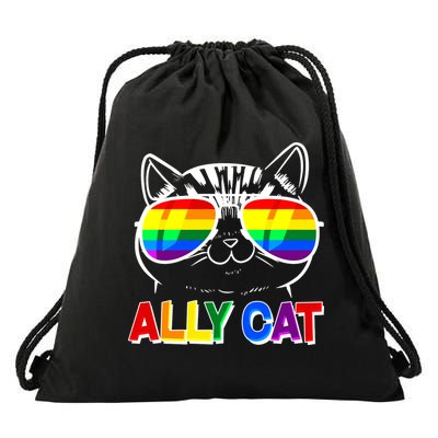 Ally Cat LGBT Pride Drawstring Bag