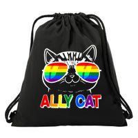 Ally Cat LGBT Pride Drawstring Bag
