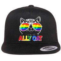 Ally Cat LGBT Pride Flat Bill Trucker Hat