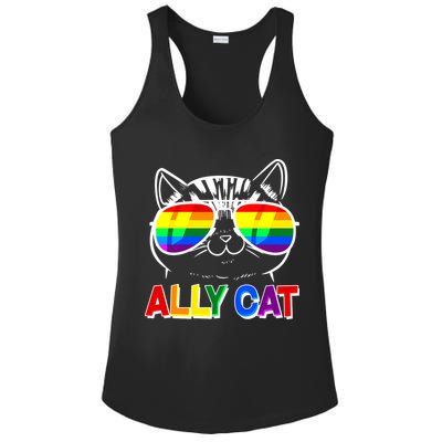 Ally Cat LGBT Pride Ladies PosiCharge Competitor Racerback Tank