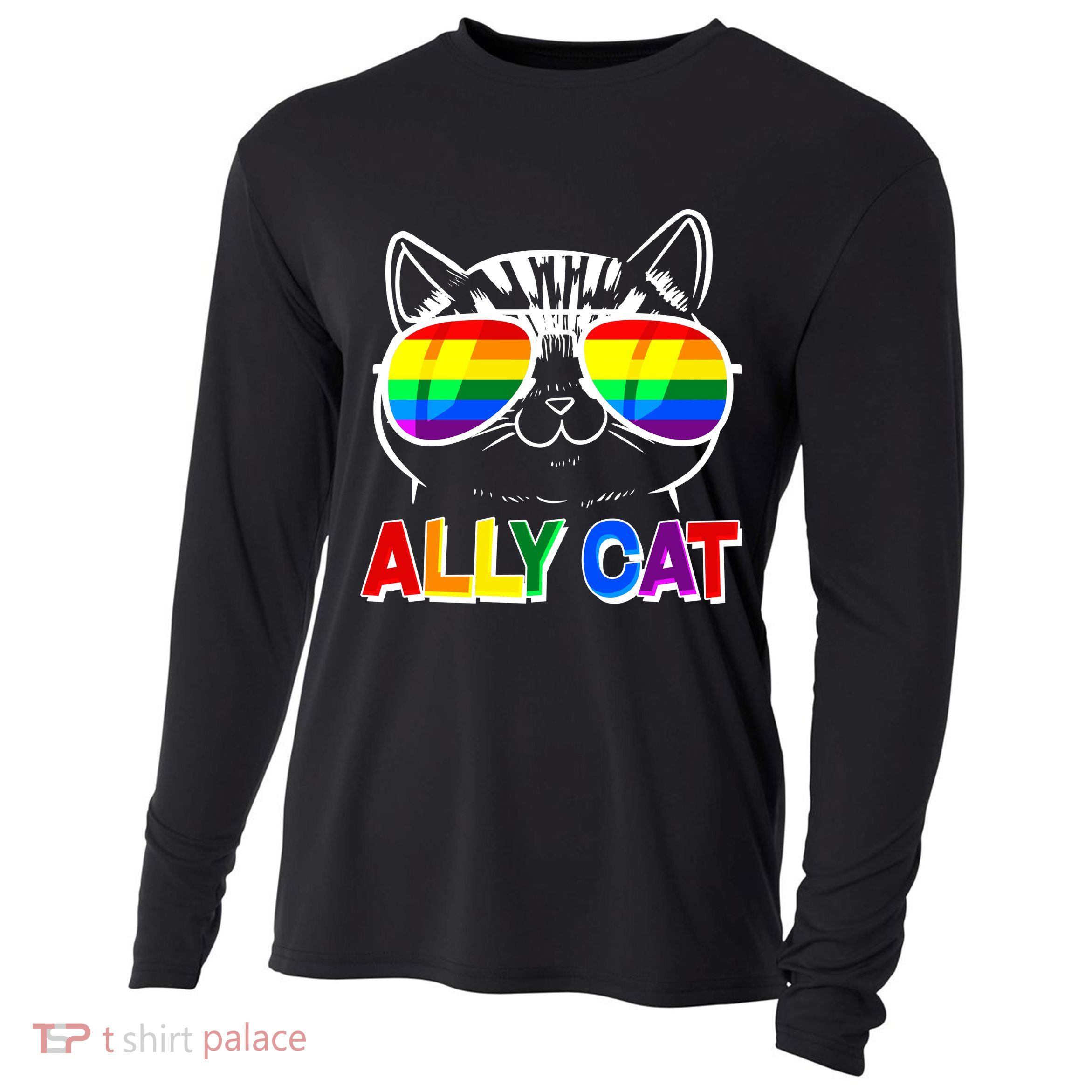 Ally Cat LGBT Pride Cooling Performance Long Sleeve Crew