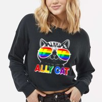 Ally Cat LGBT Pride Cropped Pullover Crew