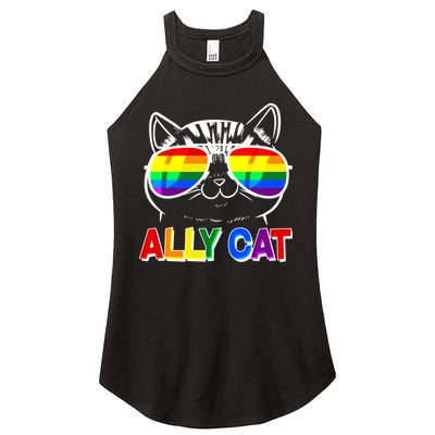 Ally Cat LGBT Pride Women's Perfect Tri Rocker Tank