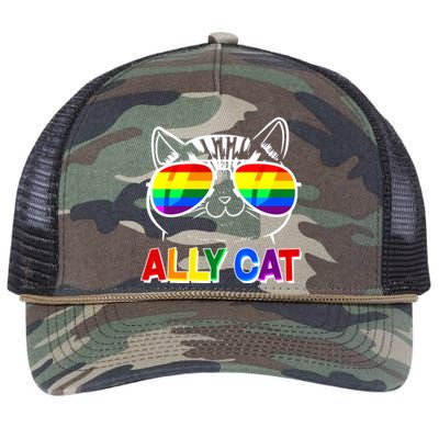 Ally Cat LGBT Pride Retro Rope Trucker Hat Cap