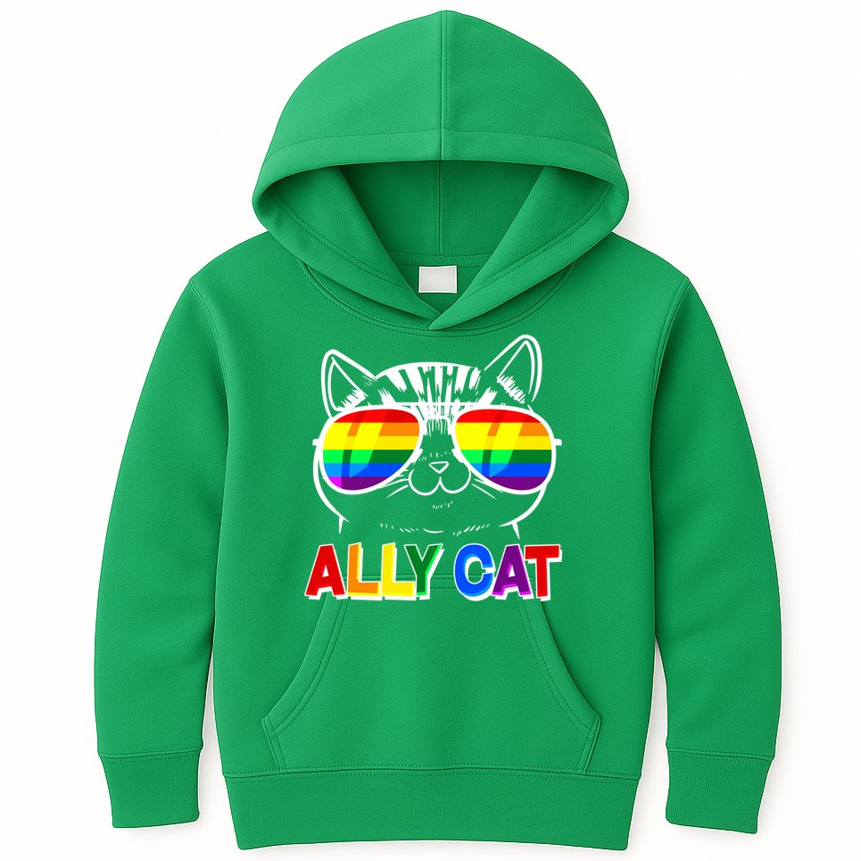 Ally Cat LGBT Pride Kids Hoodie