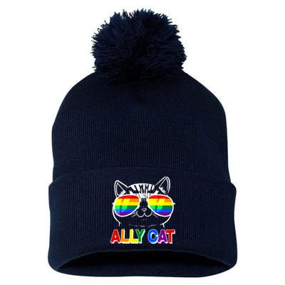 Ally Cat LGBT Pride Pom Pom 12in Knit Beanie